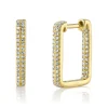 0.27CT DIAMOND RECTANGLE HOOP EARRING