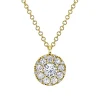 0.22CT-CTR(ROUND) 0.28CT-SIDE DIAMOND CLUSTER NECKLACE