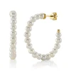 CULTURED PEARL HOOP EARRING