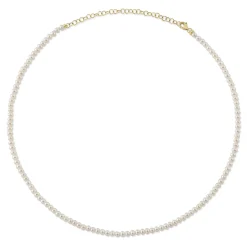 CULTURED PEARL TENNIS NECKLACE