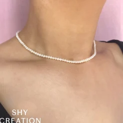 CULTURED PEARL TENNIS NECKLACE